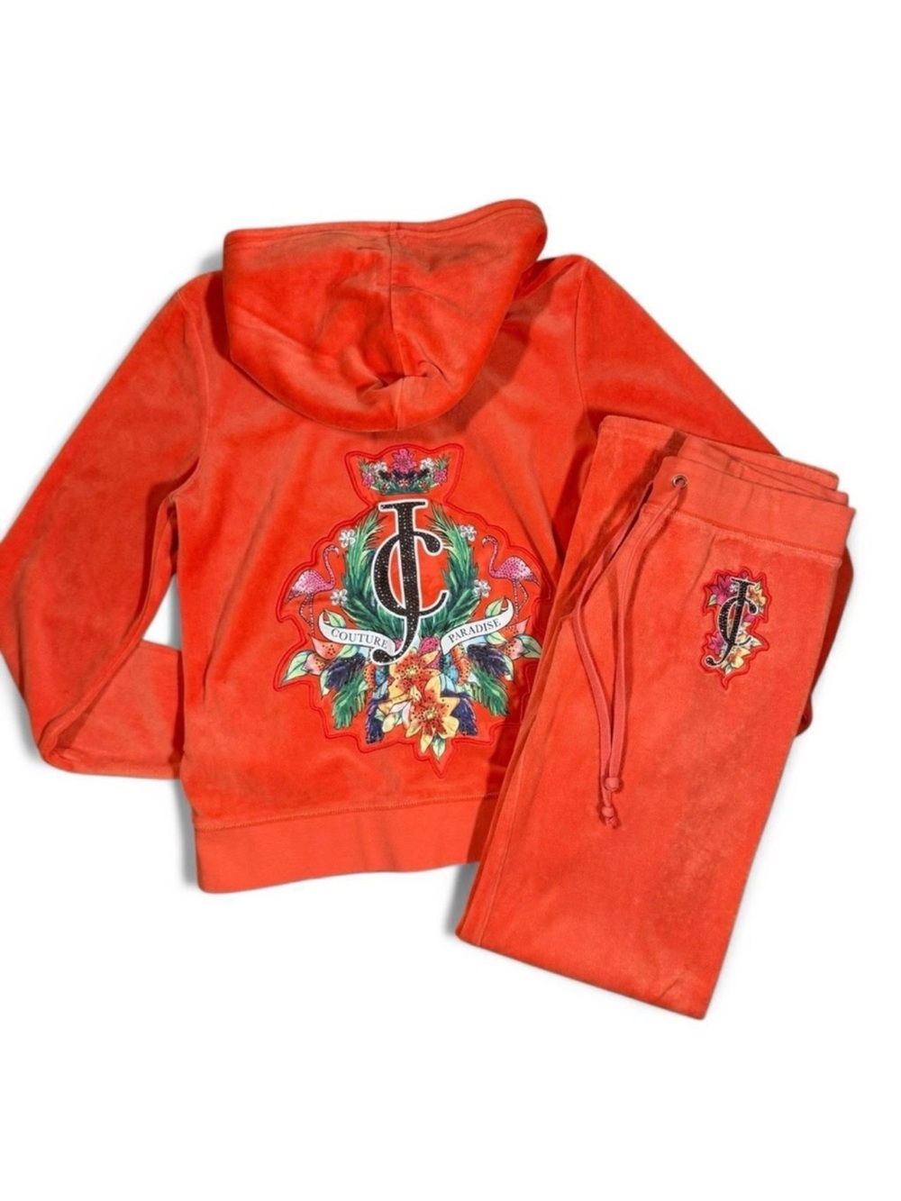 Juicy Couture Bright Orange Velour Set